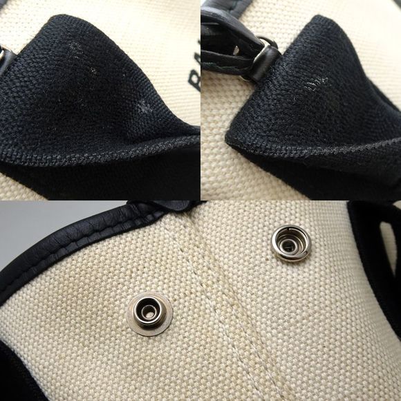 Balenciaga Navy Cabas XS Handbag Canvas Calf Ivory Black - Picture 5 of 8